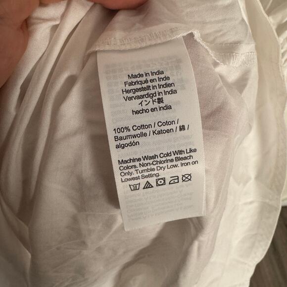 J.Crew Drama Shirt Dress WMNS 16 White Cotton Poplin Drawstring Waist BY832 SS - Picture 8 of 9